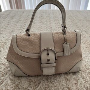Coach Y2K Soho Handbag: Ivory Signature Jacquard